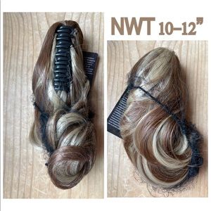 NWT 12” light to medium brown w/blonde 613 lights ponytail w tight end curl